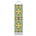 Arazzo verticale mandala floreale mediterraneo con asta in legno e motivi colorati vivaci - Mandala Multicolore (Stile 2) / 32.5*130cm