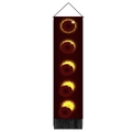 Close-up of solar eclipse phases on wall scroll with black tassel and wooden rod - 32.5x130cm / Red Black Gradient Solar Eclipse Style (款式3)