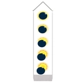 Vertical wall hanging decor with moon phase print and tassels for living room display - 32.5x130cm / Yellow Blue Total Solar Eclipse Style (款式4)