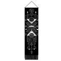 Modern minimalist solar system wall hanging with geometric lines and black tassels - 32.5x130cm / Interstellar Astrology Geometric (Style 3)