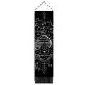 Minimalist solar system and geometric tapestry with wooden rod and black tassels - 32.5x130cm / Mysterious Pyramid All-Seeing Eye (Style 2)