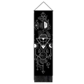 Modern abstract solar system wall hanging with black tassels and geometric star patterns - 32.5x130cm / Interstellar Geometric Lines (Style 1)