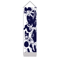 Vertical wall hanging decor featuring creative astronauts skiing in space on blue canvas - Astronaut Skiing Style (Style 6) / 32.5x130cm