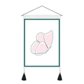 Modern minimalist butterfly wall tapestry with wooden rod and black tassels decoration - 35x50cm / Pink and Green Butterfly (Style 2)