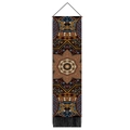 Bohemian mandala wall tapestry with geometric prints, hanging rod, and black tassels - Mandala Ethnic Geometric Style (Style 2) / 32.5x130cm
