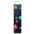 Cartoon space astronaut wall hanging scroll with planets and tassels for kids room decor - Astronaut Numbers 7-9 Style / 32.5x130cm
