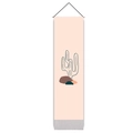 Tapiz de pared cactus minimalista con formas abstractas y elegantes borlas grises - Cactus Minimalista (Estilo 4) / 32.5x130cm
