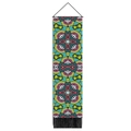 Arabian Turkish style colorful geometric wall hanging tapestry with black fringe and tassels - 32.5x130cm / Multicolor Kaleidoscope Style (款式2)