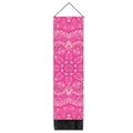 Böhmischer Wandteppich mit rosa Mandala-Muster, Holzstange und schwarzen Quasten - 32.5x130cm / Rosa Mandala Stil (Stil 2)