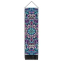 Vertical bohemian mandala wall tapestry with colorful geometric patterns and black tassels - 32.5x130cm / Style 3 - Bright Colorful Mandala