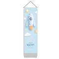 Nursery rocket wall hanging decor with It's A Boy message for a baby boy room - 32.5x130cm / Blue Rocket Style (IT'S A BOY!)