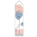 Minimalist Nordic wall art hanging with abstract rose line drawing and soft color blocks - 32.5x130cm / Minimalist Rose (Style 1)