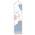 Nordic abstract line art wall hanging with geometric shapes and minimalist female face - 32.5x130cm / Abstract Face Lines (Style 2)