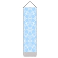 Verticale blauwe mandala wandtapijt met lichtblauwe symmetrische geometrische patronen - 32.5x130cm / Stijl 1 (Lichtblauw Geometrisch)
