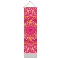 Vertical bohemian mandala tapestry with pink and yellow floral patterns for home wall decor - 32.5x130cm / Pink/Magenta Mandala Pattern (Style 2)