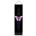 Close-up of bohemian butterfly tapestry with purple gradient print and black tassels - 32.5x130cm / Style 4-Butterfly Art Style