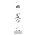 Vertical bohemian lotus mandala wall tapestry with unalome lines and fringes - 32.5x130cm / Style 7-All-seeing Eye Style