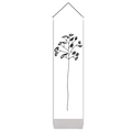 Close-up of minimalist botanical branch tapestry with black wooden hanger and rope - 32.5x130cm / Plant Branch Line Style 6
