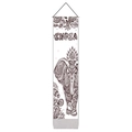 Arazzo da parete mandala elefante indiano con scritte decorative e corda nera per appendere - 32.5x130cm / Elefante Mandala Indiano (Stile 2)