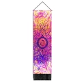 Vertical bohemian lotus mandala wall tapestry with vibrant colors and black tassels - 32.5x130cm / Star Moon Mandala Style (Style 3)