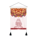 Nordic yoga meditation wall tapestry with mandala pattern and wood hanging pole - 35x50cm / Yoga Meditation Red Strip (Style 1)