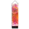 Mediterranean lotus wall tapestry with orange tie-dye patterns and black tassels - 32.5x130cm / Warm Lotus Mandala Style (Style 1)
