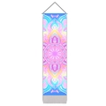 Vertical mandala tapestry with colorful floral patterns, wooden rod, and elegant hanging rope - 32.5x130cm / Style 1