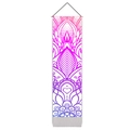 Detailed mandala tapestry hanging featuring vibrant pink and blue gradient on fabric - 32.5x130cm / Style 4