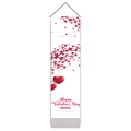 Detail of Valentine's Day wall hanging banner with red heart tree and hanging rope - 32.5x130cm / Red & Pink Heart Branches (Style 6)