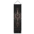 Detail of black tarot tapestry showing rose gold moon phases and mystical symbols - 32.5x130cm / Moon Phase Style (Style 1)
