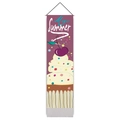 Vertical wall tapestry with Magic Summer cupcake illustration and wooden hanging rod - 32.5x130cm / Style 3 (Magic Summer)