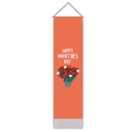 Close-up detail of Happy Valentine's Day wall hanging with heart flower pattern - Orange Red Heart Potted Plant (Style 4) / 32.5x130cm
