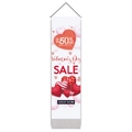 Vertical Valentine's Day wall banner featuring red hearts and sale text on wooden hanger - 32.5x130cm / Red Heart Sale Style (Pattern 1)