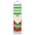 Nordic Christmas gnome wall hanging banner with red hat and LOVE heart design - 32.5x130cm / LOVE Gnome Style