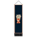 Deep blue heart tapestry with 'With All My Love' text and elegant black tassels - 32.5x130cm / Style 1-Hands Holding Heart