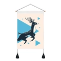 Modern wandtapijt met elandmotief, geometrische patronen en houten ophangstang - Stijl 1 / 32.5*130cm