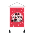 Detail of Nordic wall tapestry featuring 'YOU ARE MY SUNSHINE' print and black tassels - 35x50cm / YOU ARE MY SUNSHINE (Style 1)