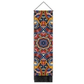 Vertical bohemian mandala wall tapestry with colorful patterns and black fringe tassels - 32.5x130cm / Purple Blue Mandala (Style 1)