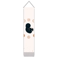 Minimalist starry fetus silhouette wall hanging with moon phases and wooden rod decor - 32.5x130cm / Fetal Galaxy Pattern (Style 1)