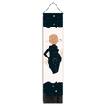 Minimalist starry pregnancy tapestry with planet silhouette and black tassels for home decor - 32.5x130cm / Mother and Child Planet Pattern (Style 2)