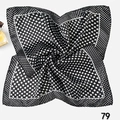 Elegant 50cm black silk scarf with white polka dot gradient pattern for women - Black White Gradient Polka Dot (Style 22) / 50x50cm / Black White Gradient Polka Dot