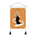 Detail von Death Tarot Wandbehang mit orangefarbenem Hintergrund und schwarzen Quasten - 35x50cm / Tod-Tarot-Stil (款式4)
