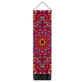 Verticaal bohemien mandala wandtapijt met houten ophangstang en zwarte franje kwastjes - 32.5x130cm / Vintage Etnische Mandala (Stijl 2)