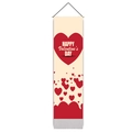 Verticale Valentijnsdag wandbanner met rode harten en feestelijke vakantiegroet - 32.5x130cm / Crème Achtergrond Groot Rood Hart Stijl (Stijl 1)