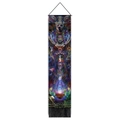 Close-up of wizard animal tapestry with shamanic illustrations and black fringe detail - 32.5x130cm / Animal Forest Totem Art(Style 2)