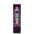 Vertical meditation tapestry with chakra symbols, mandalas, and elegant black tassels - 32.5x130cm / Dark Purple Meditation Body Chakra Style (Style 5)