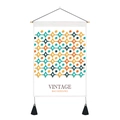 Nordic vintage wall tapestry with geometric star pattern and elegant black tassels - Hexagonal Star Geometric Pattern (Style 1) / 35x50cm