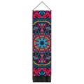 Bohemian mandala canvas wall hanging with vibrant patterns and black tassels - 32.5x130cm / Style 1