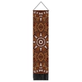 Vertical bohemian mandala tapestry with earth tone geometric patterns and bottom tassels - 32.5x130cm / Mandala Style 3