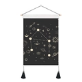 Nordic tarot tapestry with astrological motifs and wooden hangers in minimalist style - 35x50cm / Constellation Symbols (Style 1)